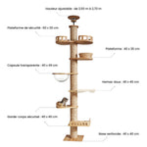 Arbre à Chat XXL Bois Personnalisable - Griffoir Intégré – Image 19