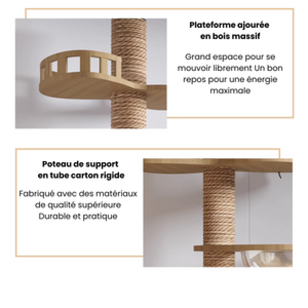 Arbre à Chat XXL Bois Personnalisable - Griffoir Intégré – Image 8