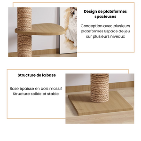 Arbre à Chat XXL Bois Personnalisable - Griffoir Intégré – Image 7